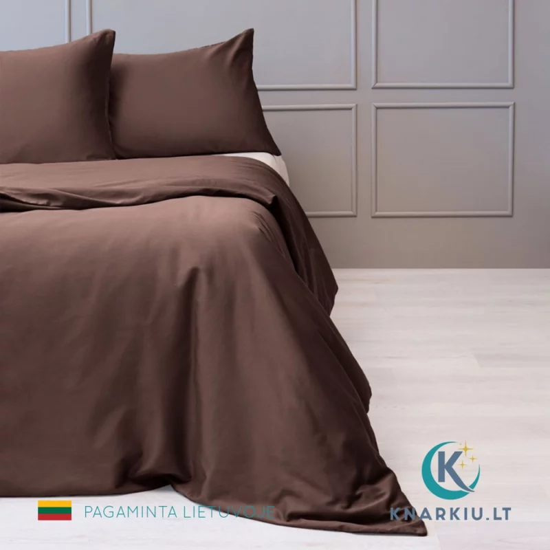 Satino patalynės užvalkalų komplektas RUDAS | PREMIUM