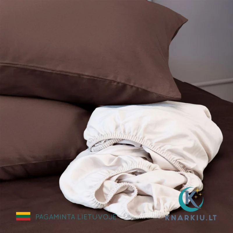 Satino patalynės užvalkalų komplektas RUDAS | PREMIUM