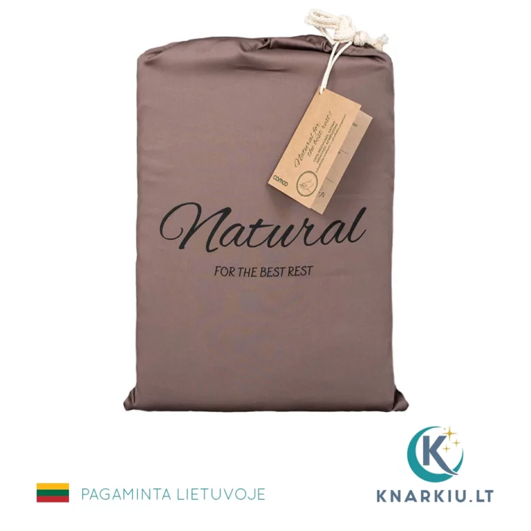 Satino patalynės užvalkalų komplektas RUDAS | PREMIUM