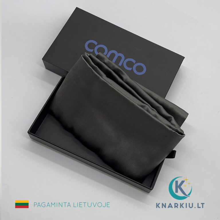 Šilkinis pagalvės užvalkalas TAMSIAI PILKAS