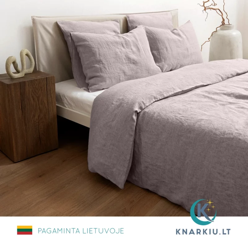 Lininis patalynės užvalkalų komplektas PILKAS