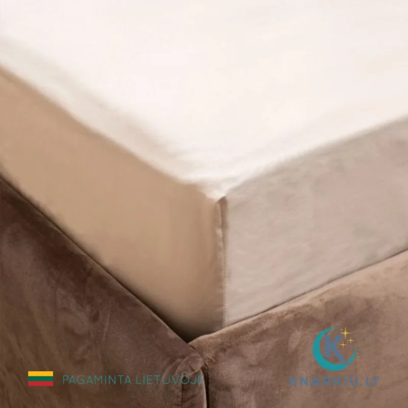 Premium satino paklodė su guma ŠVIESIAI RUDA
