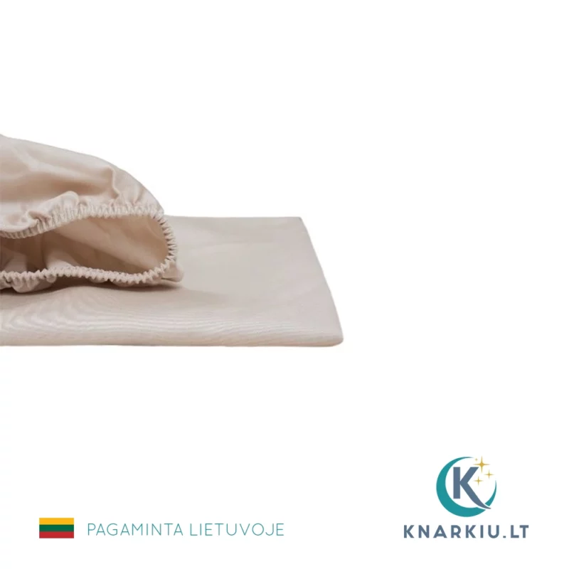 Premium satino paklodė su guma ŠVIESIAI RUDA