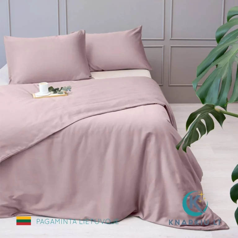 Satino patalynės užvalkalų komplektas  HARMONY ROŽINIS